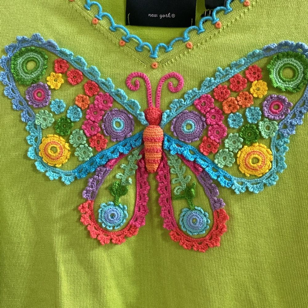 NWT Michael Simon Butterfly Sweater - Picture 10 of 12